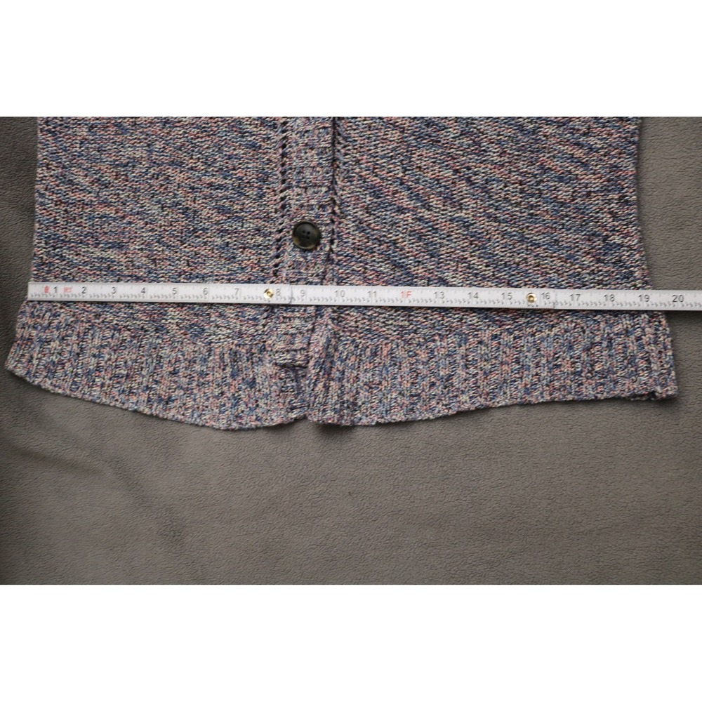 AMERICAN EAGLE Sweater Marled Knit Button Cardigan Women Large Blue Pink Crochet - Picture 3 of 11